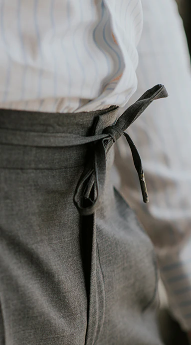 Drawstring Wool Trousers Dark Grey - Image 7