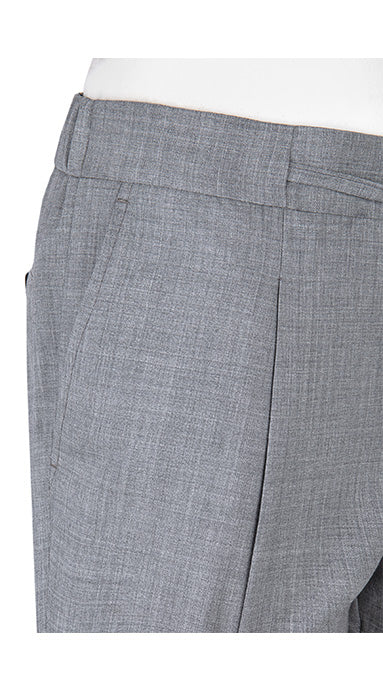 Drawstring Wool Trousers Light Grey - Image 3