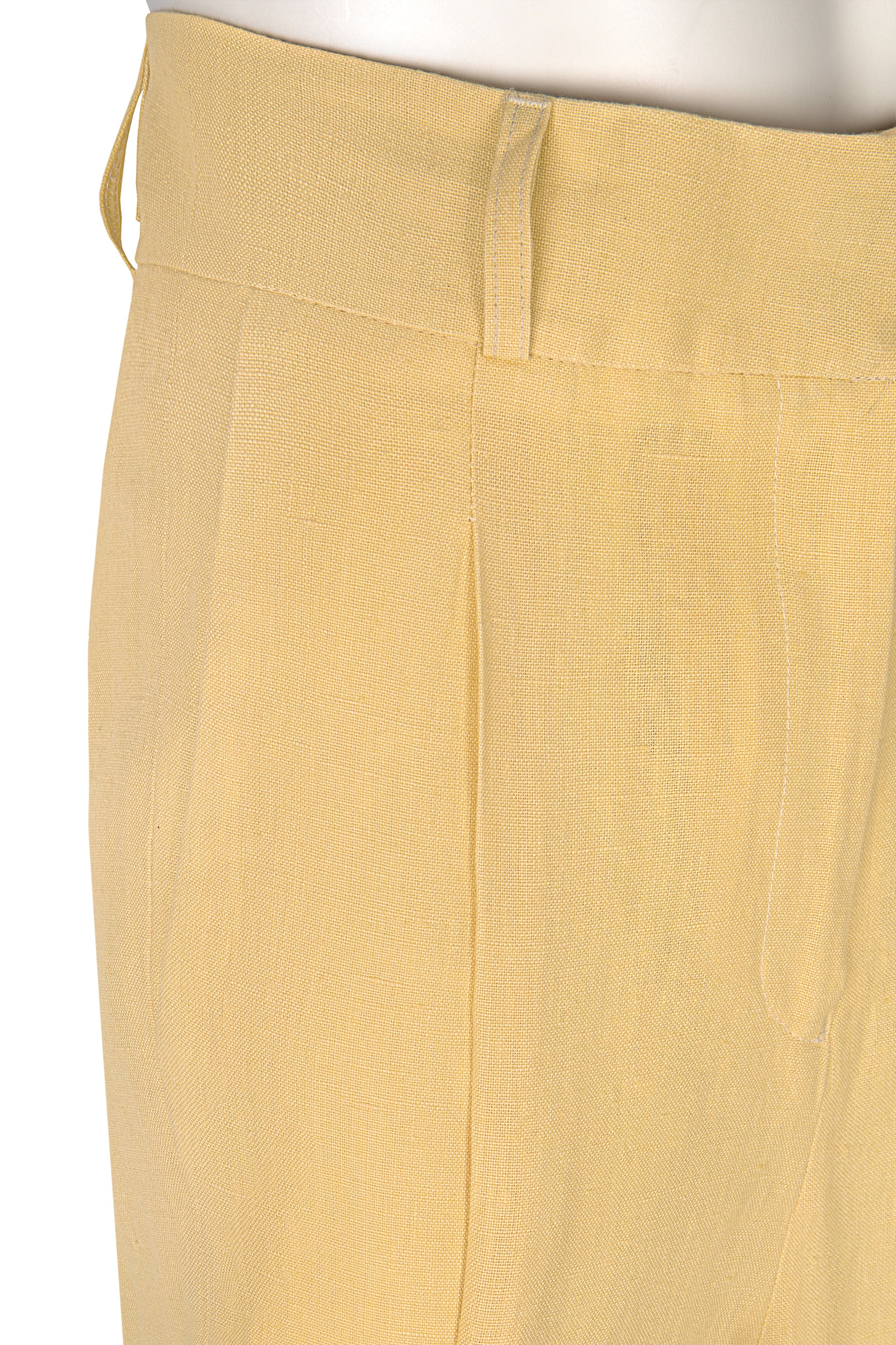 Gia High Rise Linen Trousers Mellow Yellow - Image 3