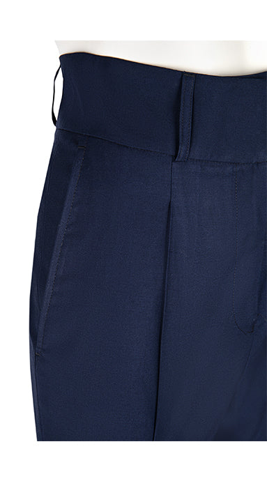 Gia High Rise Wool Trousers Navy - Image 3