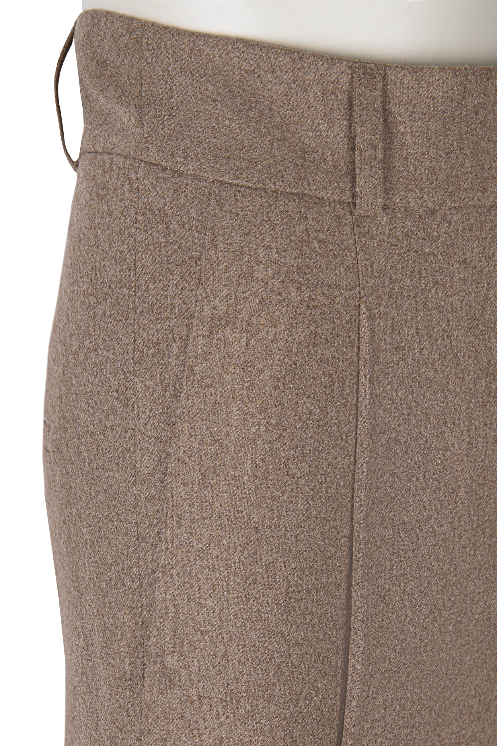 Gia High Rise Flannel Trousers Beige - Image 3
