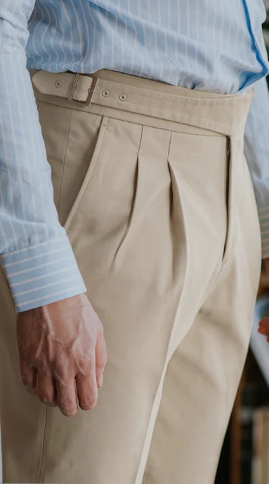 Gurkha Trousers Cotton Twill Cream - Image 3