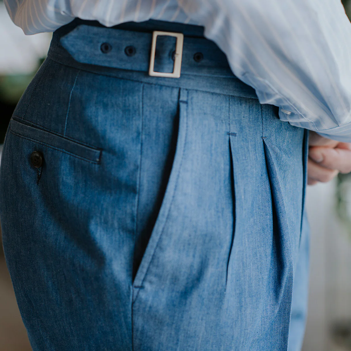 Gurkha Trousers Light Blue Denim - Image 12