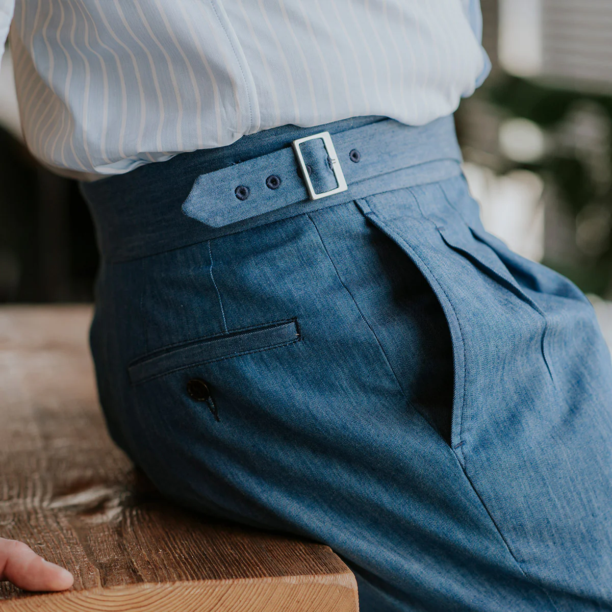Gurkha Trousers Light Blue Denim - Image 5