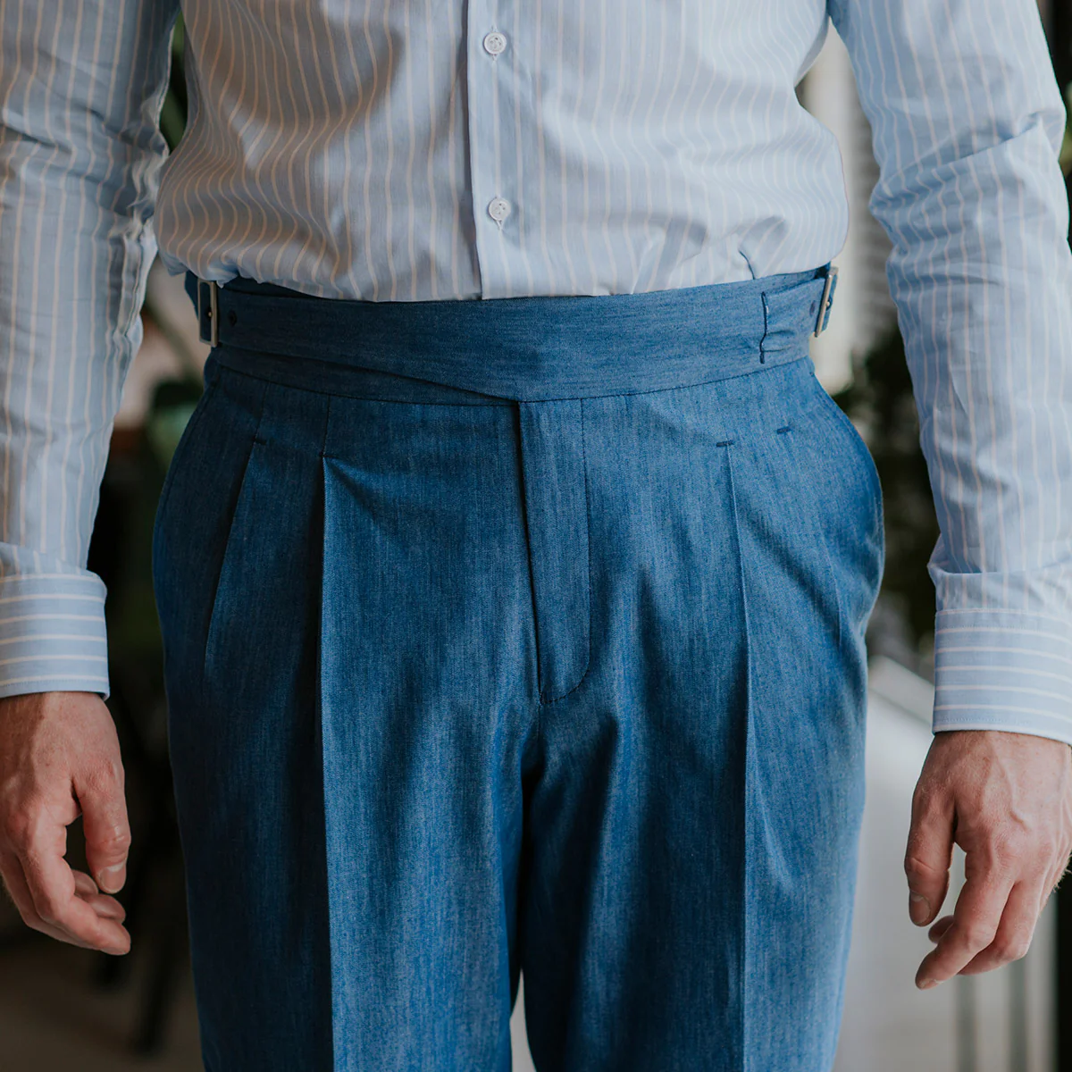 Gurkha Trousers Light Blue Denim - Image 7