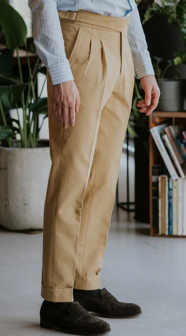 Gurkha Trousers Cotton Twill Beige - Image 3