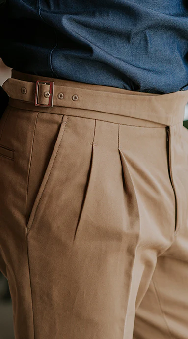 Gurkha Trousers Cotton Twill Taupe - Image 3